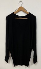 Ladies New Ex Yours Black Batwing Lightweight Jumper With Size 14-24