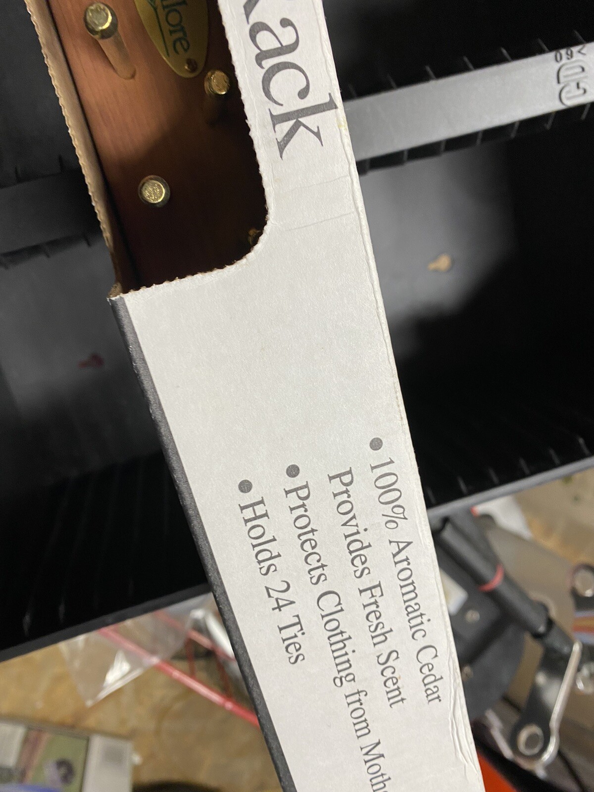 Woodlore Cedar Tie Rack up to 24 Ties New In Package. Never Used.