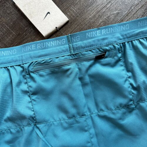 Nike Running Shorts 2XL Mens Stride Dri-FIT 7" Teal Green Brief Lined $55 - Picture 5 of 10