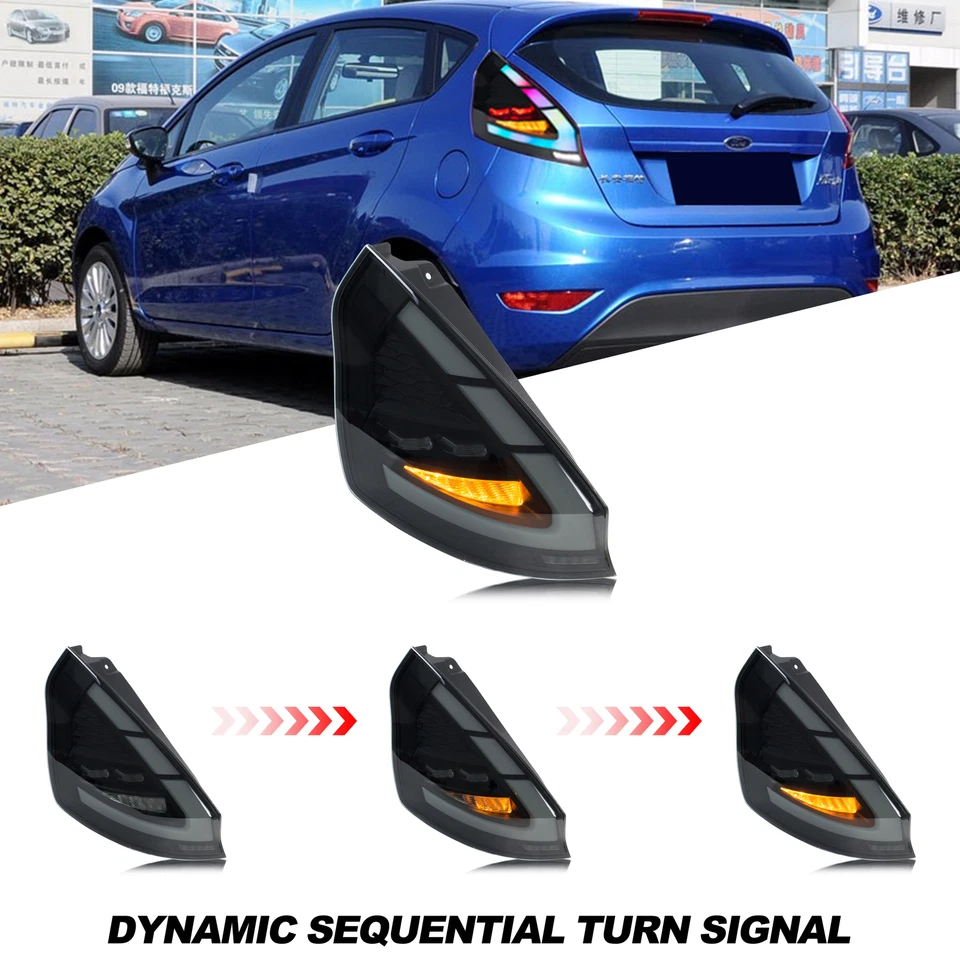 RGB LED Tail Lights for Ford Fiesta Hatchback SE ST 2011-2019 Rear Lamps - Image 4 of 4