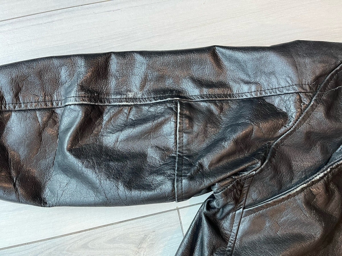Protech Leather Apparel Black Motorcycle Biker Jacket Riding Men's