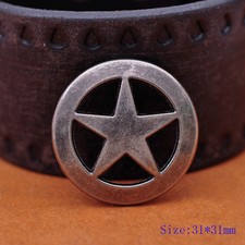 10PC 31MM ANTIQUE SILVER WESTERN TEXAS STAR CONCHOS SCREWBACK FOR BELT HATBAND