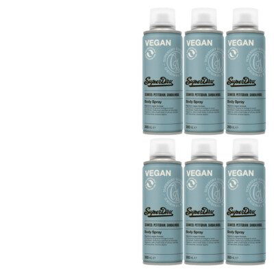 6x200ml SUPERDRY Men Deospray Bodyspray Seewead Petitgrain Sandalwood