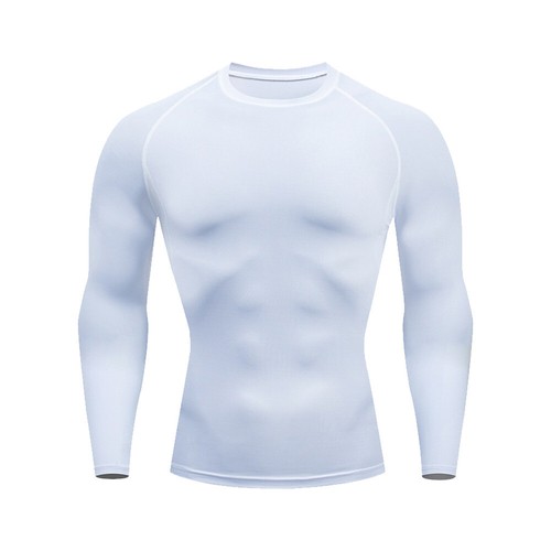 Men's Compression Shirt Base-Layer Sports Tops Long-Sleeve Gym Cool Dry Running - Picture 5 of 16