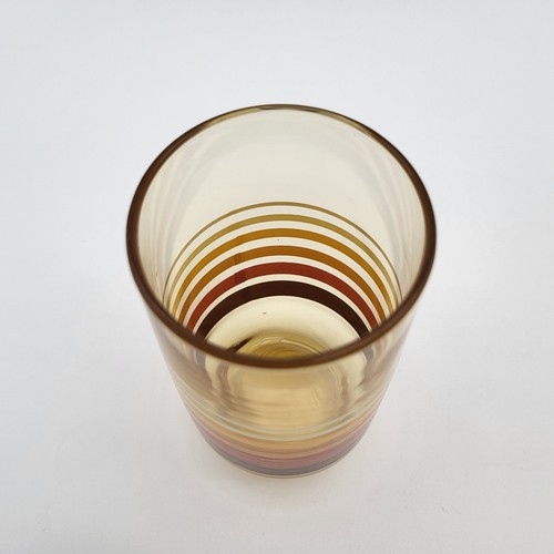 Anchor Hocking Amber Stripe Water/Juice Tumblers 5" Vintage Groovy 70's 6pc/Set - Picture 12 of 18