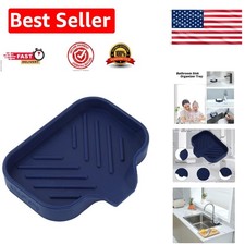 Elegant Navy Blue Silicone Soap Dish - Easy Clean  Store Kitchen Essential
