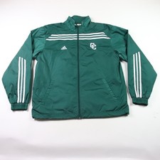 ADIDAS Mens Medium Vintage Nylon 3 Stripe Track Jacket Green Full Zip