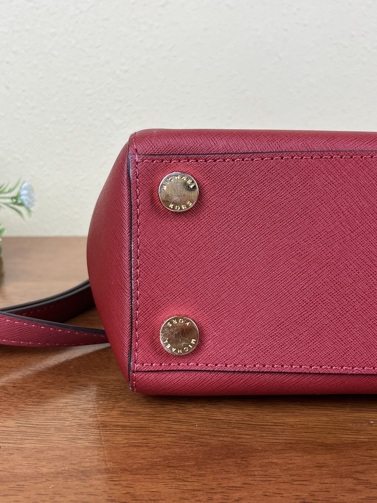 Michael kors SUTTON Red Cherry Medium Satchel Saf… - image 14