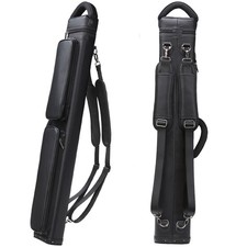 Hard 3x5 Pool Cue Case Waterproof PU Leather Backpack 3 Pockets 3 Butts 5 Shafts
