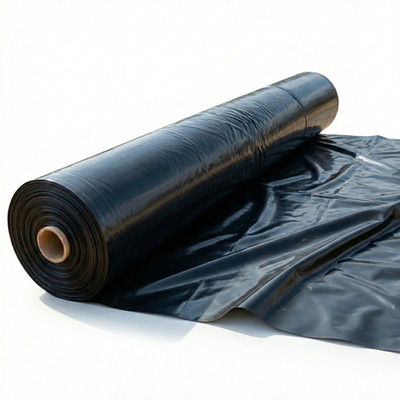 KAUFDACH Baufolie 0,2mm Typ 200 | Schwarz LDPE | Reißfest | 100m² - 14,0kg Profi