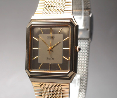 Vintage1985 [MINT] Seiko Dolce 7731-5081 Gold Tank Quartz Men's Watch From JAPAN