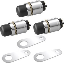 3 PCS Push Button Starter Switch 12V 50A, Waterproof Momentary Start Switchblack
