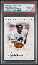 96 LEAF SIGNATURE AUTOGRAPHS ANDRE DAWSON BRONZE AUTOGRAPH PSA DUAL 8 / 10