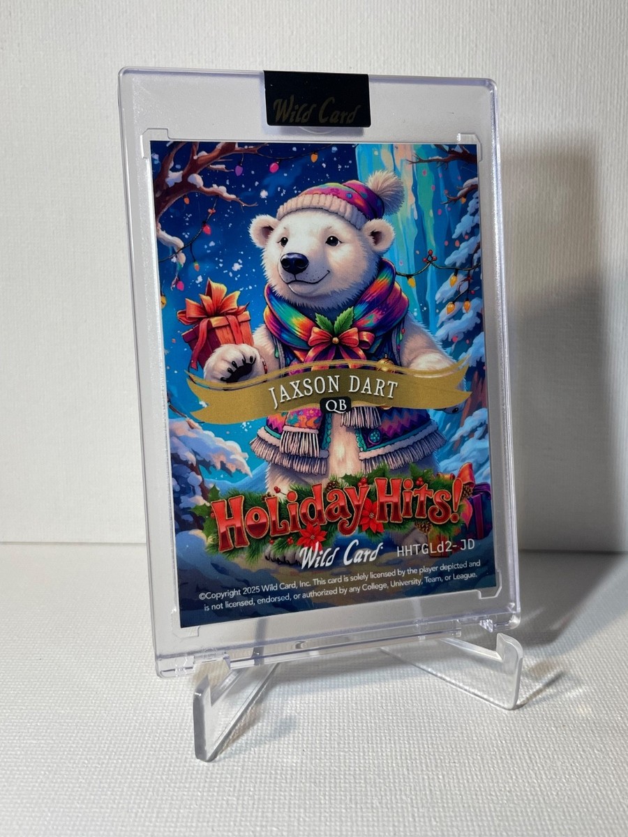 Jaxson Dart 2025 Wild Card Christmas Hits True 1/1 Gold Foil NY