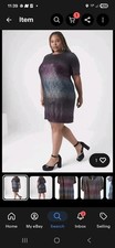 Plus Size Multicolor Ombre Shimmer Shift Dress Short Sleeve Knee Length