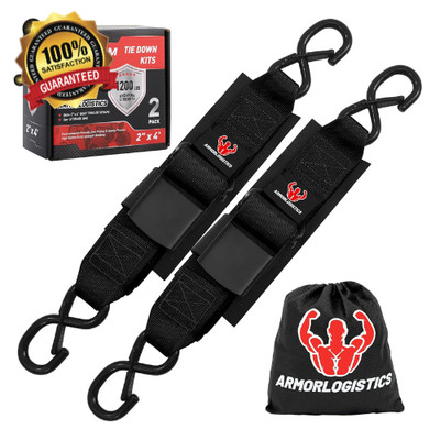 Boat Tie down Straps to Trailer 2-Pack, 2'' X 48'' Adjustable Boat Transom Straps,