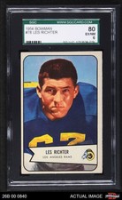 1954 Bowman #78 Les Richter Rams SHORT-PRINT HOF California Berkel SGC 6 - EX/MT