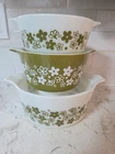 Classic Set Of 3 Vintage Pyrex Spring Blossom Casserole 472, 473 & 474. No lids.