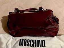 Moschino Favolosa borsa a mano in pelle bordeaux - acquistata da Saks, New York con etichette