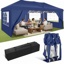 Gazebo Pieghevole 3x6m Impermeabile Pop Up Tenda Gazebo Pieghevole con 6 Laterali