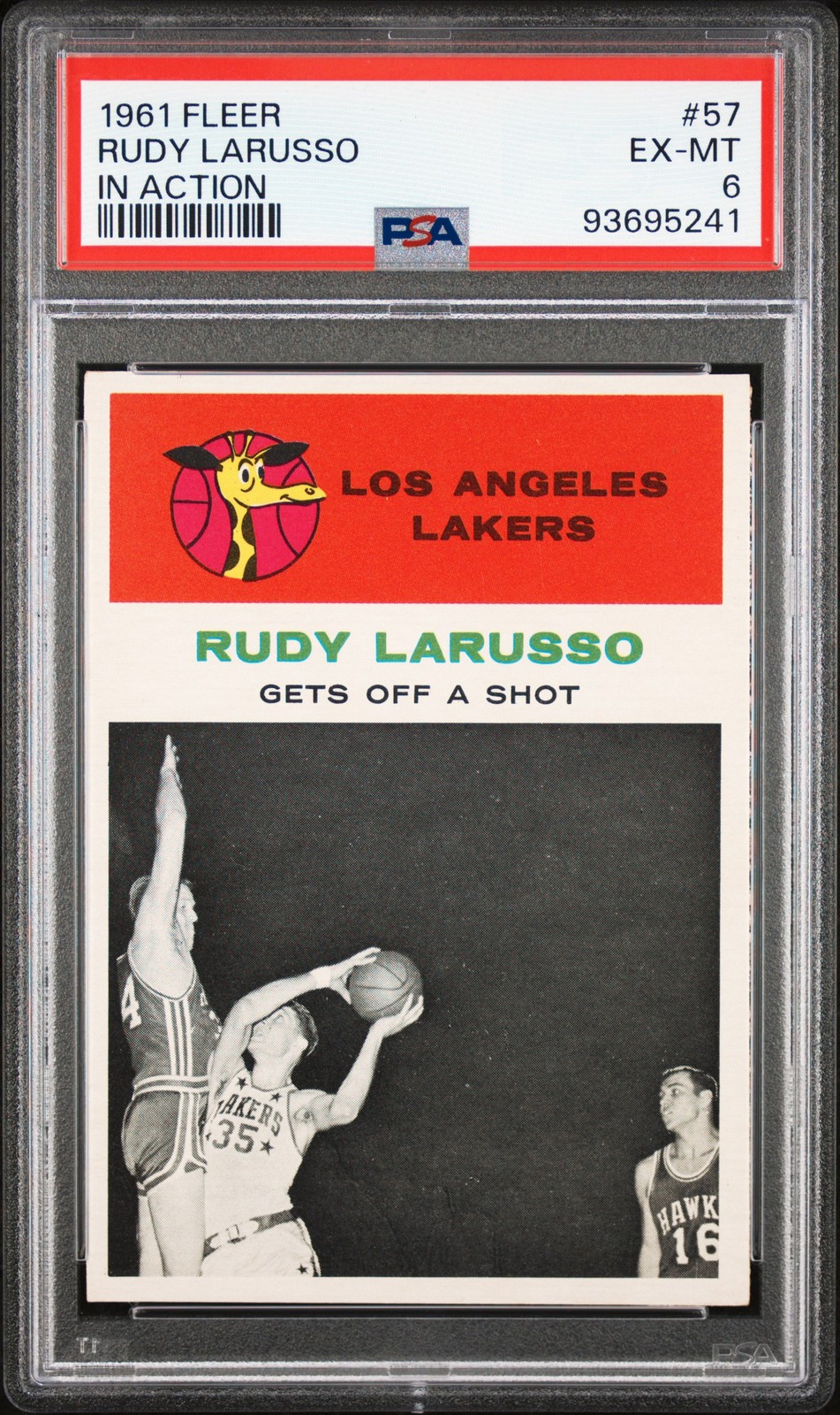 1961 FLEER IN ACTION #57 RUDY LARUSSO PSA 6