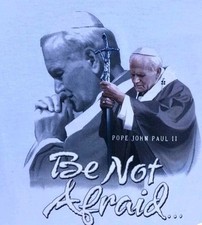 Authentic Vintage New Pope John Paul II 90's T-Shirt XL Be Not Afraid JP2 Sealed