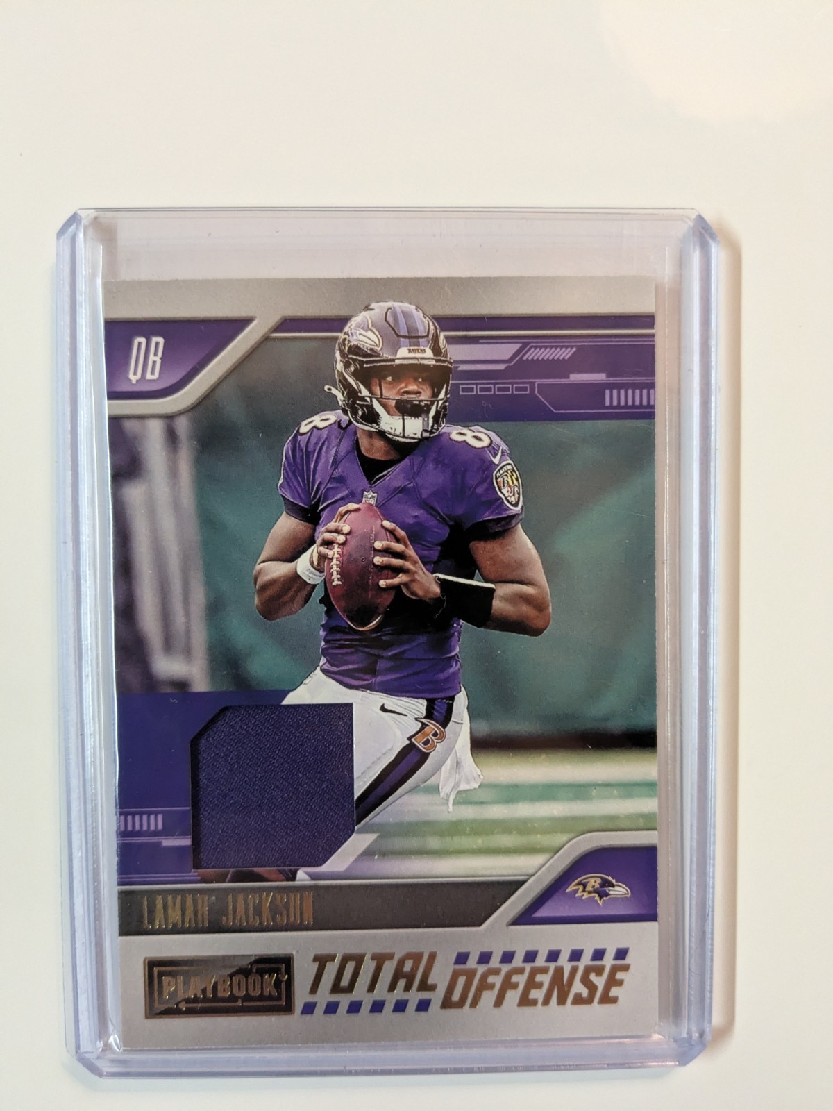 2022 Panini Playbook - Total Offense Lamar Jackson #TO-1 Memorabilia (MEM)
