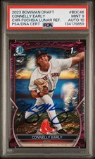 2023 BOWMAN DRAFT #BDC46 CONNELLY EARLY CHR-FUCHSIA LUNAR REF /199 PSA 9/10 POP1