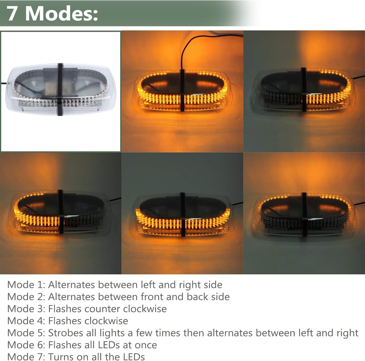 240LED Emergency Warning Strobe Light Car Roof Amber Recovery Flashing Beacon