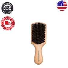 Brown Wooden Paddle Hair Brush with Soft Boar Bristles for Smooth Styling