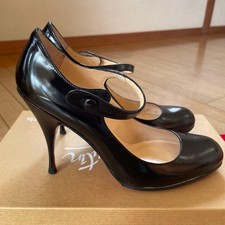 Christian Louboutin Pumps Heel Leather Black Size:35/JP:22 149672K Authentic