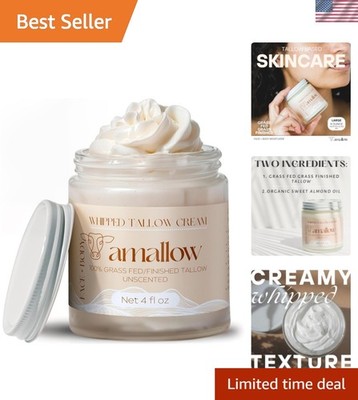 Deeply Nourishing Unscented Moisturizer   Grass-Fed Beef Tallow for Face & Body