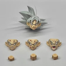 Custom 1/12 Son Goku Ultra Instinct White Sculpt Battle bloodstains 3 face kit