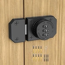 3-Digit Combination Cabinet Lock, Item Package Quantity: 1 Black