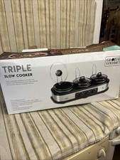 GLOBAL GOURMET TRIPLE SLOW COOKER NEW IN SHELF WORN BOX