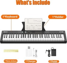 61 Key Keyboard Piano Electric Piano Keyboard Kit for Children Audlt Beginner