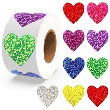 Heart Stickers, Valentines Stickers for Kids, 500Pcs 1 inch Self Adhesive Col...
