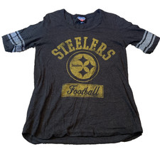 Pittsburgh Steelers Shirt Junk Food Size L Dark Gray Faded Vintage Style
