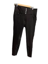 Horze High Rise Black Women's Stretch Full Seat Riding Breeches Pants Size 30
