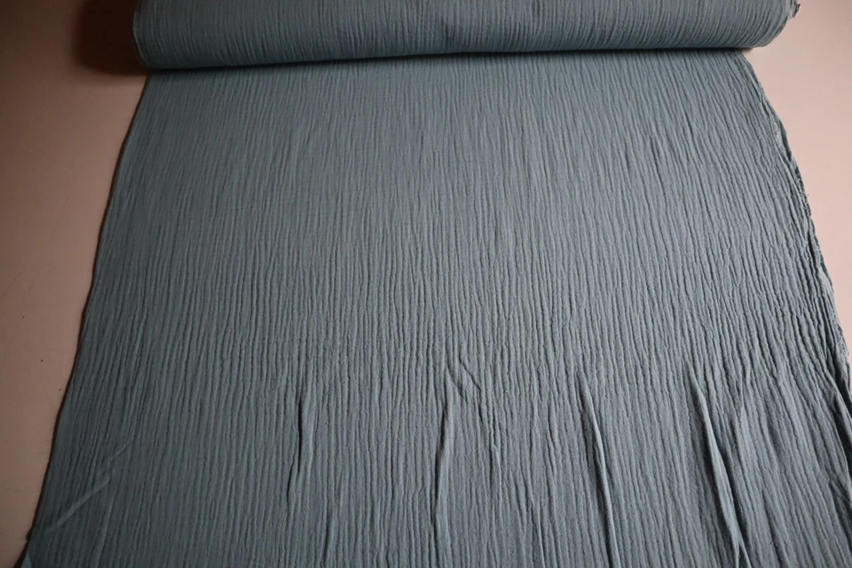 Musselin - Double Gauze, altblau, Breite: ca. 130 cm, Mat: 100% Baumwolle - Bild 2 von 4