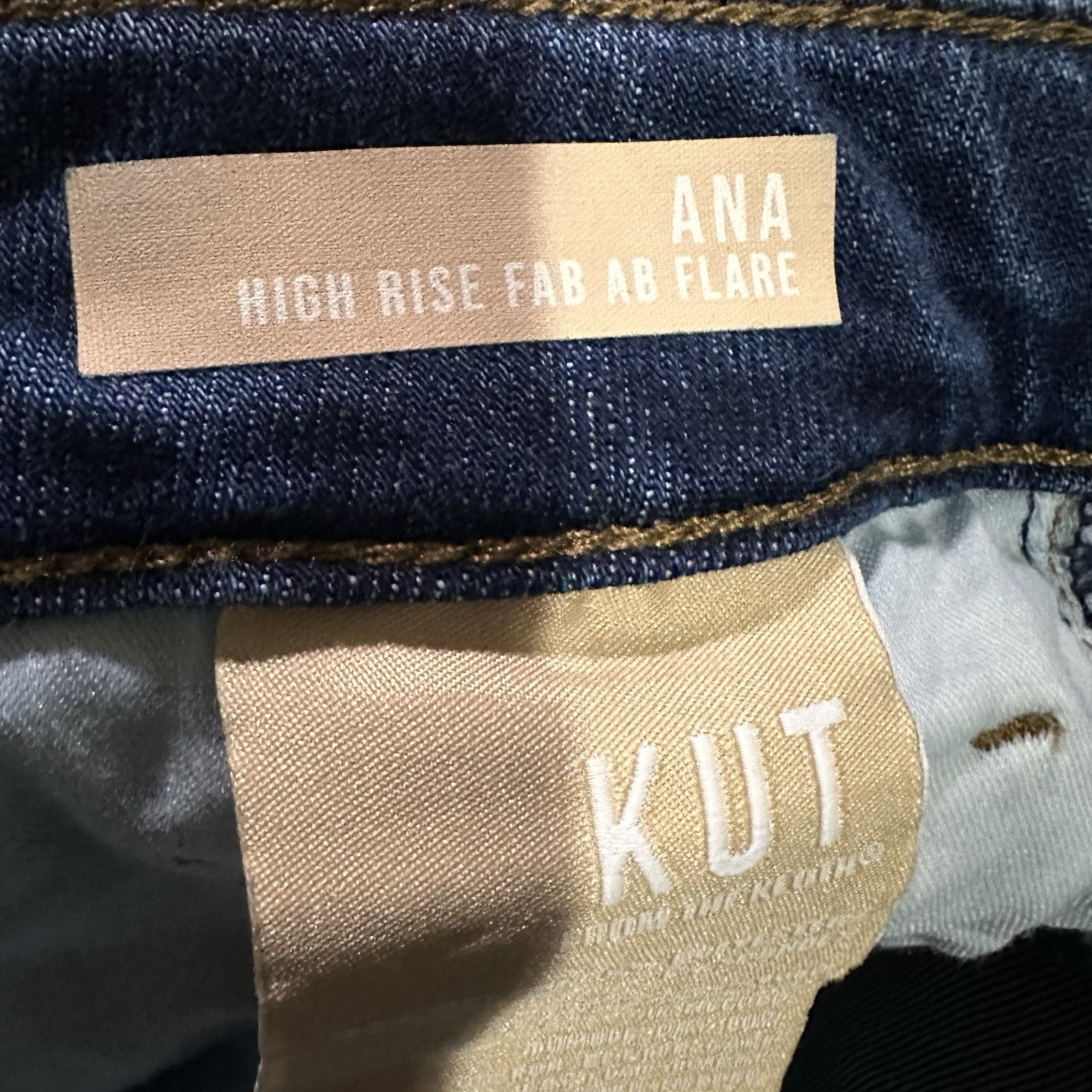 KUT From The Kloth Ana High Rise Fab Ab Flare Jeans Dark Wash Womens ...
