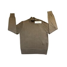 Calvin Klein Jeans Mens Walnut Brown Metallic Mock Neck Sweater Medium NWT