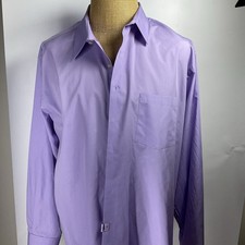 Van Heusen Regular Fit Dress Shirt Mens 2XL Wrinkle Free Purple Sz 18.5 34/35