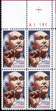 US Scott # 2411, Arturo Toscanini, Plate Block of (4) 1989 25¢ Stamps, MNH