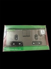 Schneider ultimate screwless Double Socket Black Nickel