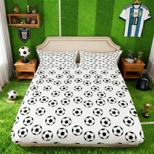 Soccer Kids Fitted Sheet Full Size,Ball Sports Games Competition Bedding Set,...