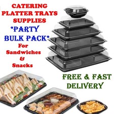 Large Sandwich Platters Trays With Lids Plastic For Party Food Catering Buffets