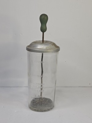 VINTAGE TODDY MIXER EGG BEATER DRINK MIXER CREAM WHIPPER MAYO MIXER GREEN WOOD 