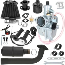 YOXUFA VM22 Carburetor 212cc Exhaust Muffler Stage 2 Kit Replacement black 