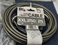 BV Pets Dog Tie Out Cable, XXL, 25 Feet, Up to 250 lbs, Rust-Resistant